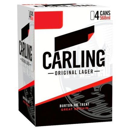 Carling Lager 4 Pack Pint Can 568ml