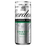 Gordons London Dry Gin & Diet Tonic Cans Vol 5% 250ml