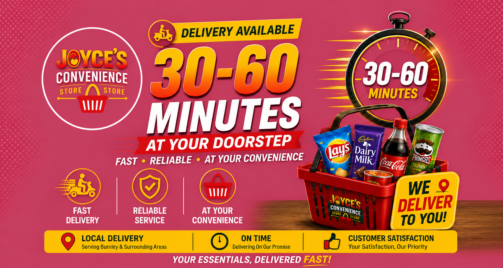 Joyce's convenience store delivery in 30–60 minutes